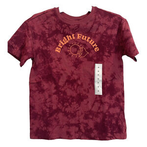 Cat & Jack Kids T-Shirt Size Medium Maroon Tie Dye "Bright Future" ✨NEW✨